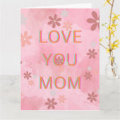 Love You Mum Hartelijke Boodschap voor Moederdag Kaart (Gele Bloem)