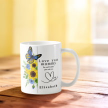 Love You Mummy Personalized Floral Mug
