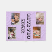 Love You Nana 4 foto Paarse Fleece Deken (Voorkant (Horizontaal))
