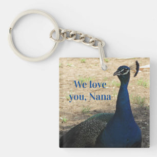 Love You Nana Blue Bird Photo Peacock Sleutelhanger
