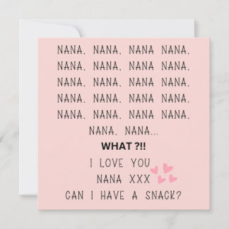 Love You Nana oma moederdag roze harten Feestdagenkaart