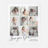Love You oma 9-foto Fleece Deken (Voorkant)