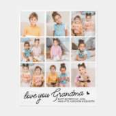 Love You Oma Custom Modern Simple 9 Foto Fleece Deken (Voorkant)