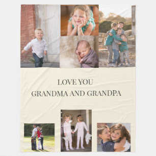 Love You Oma en Opa Collage Fleece Deken