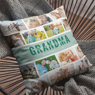 Love You Oma Foto Collage Groen Kussen