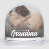 Love You Oma Modern Elegant Script 2 Foto Sneeuwbol (Achterkant)