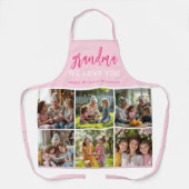 Love You Oma Schattige Roze Fotocollage Schort (Voorkant)
