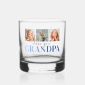 Love You Opa 3 Foto Whisky Glas (Voorkant)