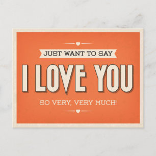 Love You Oranje Grunge Briefkaart
