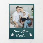 Love You Papa Bericht Hart Vaders Dag Quote Foto Drieluik Wenskaart (Cover)