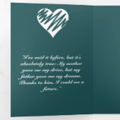 Love You Papa Bericht Hart Vaders Dag Quote Foto Drieluik Wenskaart (Binnenzijde eerst)