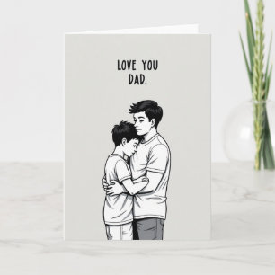 Love You Papa Minimalistische Kunstkaart Kaart