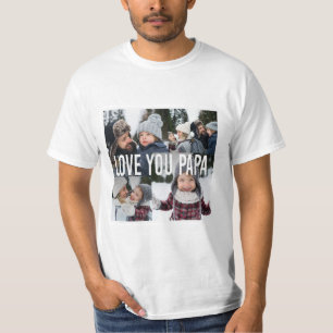Love You Papa Photo Collage T-shirt