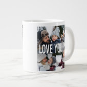 Love You Papa Photo Collage Vaderdag Extra Grote Beker (Voorkant rechts)