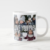 Love You Papa Photo Collage Vaderdag Extra Grote Beker (Rechts)