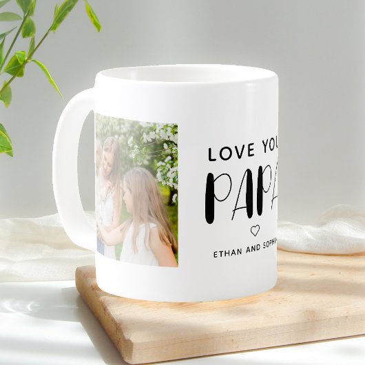 Love You Papa Photo Joli Script Café Mug