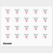 Love You Personalized Kiss Sticker (Feuille)
