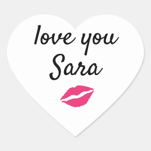 Love You Personalized Kiss Sticker (Devant)