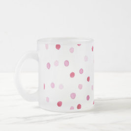 LOVE YOU Pink Polka Dots Sweet Valentijn Decor Fun Matglas Koffiemok