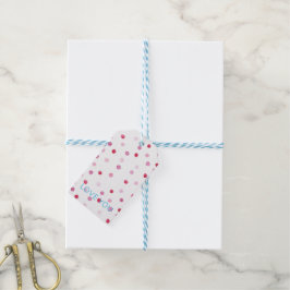 Love You Polka Dots Sweet Valentijn Roze Blauw Ple Cadeaulabel