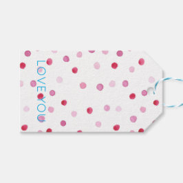 Love You Polka Dots Sweet Valentijn Roze Blauw Ple Cadeaulabel