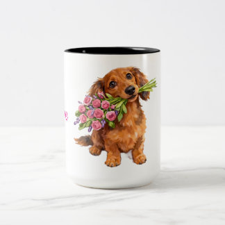 Love You Pup Mug Tweekleurige Koffiemok