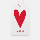 Love You Red Heart Valentine's Day Cadeaulabel (Voorkant)