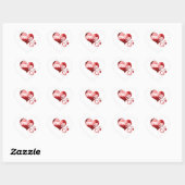 Love You Red Marble Heart Valentine Heart Sticker (Feuille)