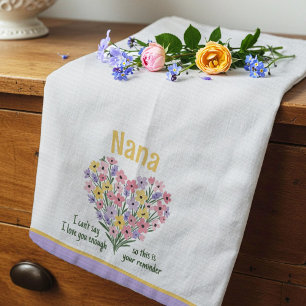 Love You Rinder Serviette de cuisine - Floral (vio