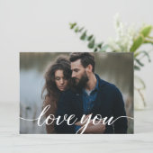 Love You Script Aangepaste foto en digitaal afdruk Kaart (Staand voorkant)