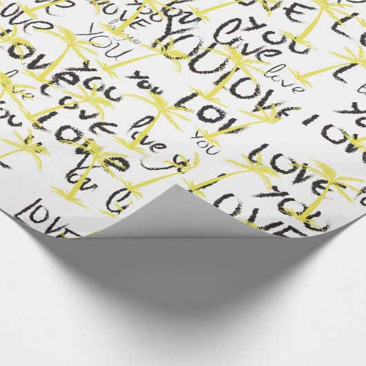 Love You Text Pattern Creative Typography Cadeaupapier (Hoek)