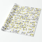 Love You Text Pattern Creative Typography Cadeaupapier (Uitgerold)