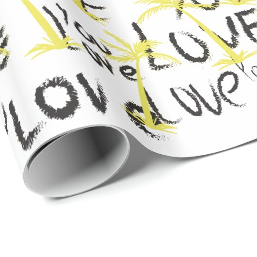 Love You Text Pattern Creative Typography Cadeaupapier (Rol Hoek)