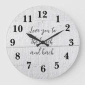 Love You to Beach en Back Rustic Grote Klok (Voorkant)