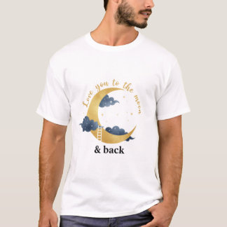 Love You To The Moon And Back Hemels Goud Boho T-shirt