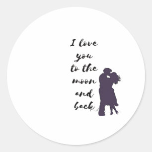 Love You To The Moon And Back Koppel Maneschijn Ro Ronde Sticker