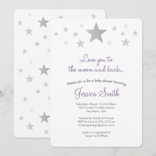 Love You to the Moon & Back Baby Shower Uitnodigin Kaart