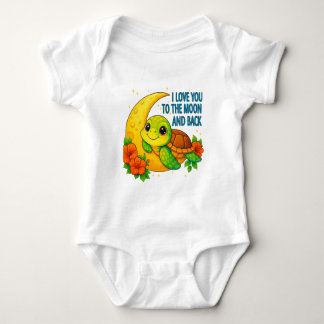 Love You to the Moon en Back Baby Turtle Romper
