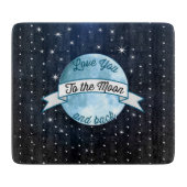 Love You to the Moon en Back Stars Pattern Snijplank (Voorkant)