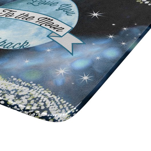 Love You to the Moon en Back Stars Pattern Snijplank (Hoek)