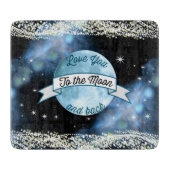 Love You to the Moon en Back Stars Pattern Snijplank (Voorkant)
