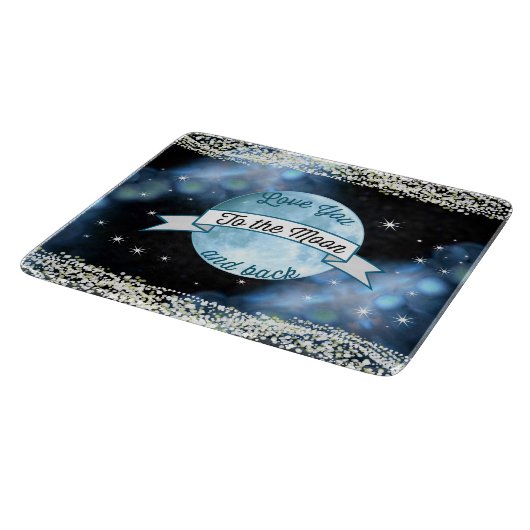 Love You to the Moon en Back Stars Pattern Snijplank (Hoek)