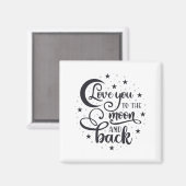 Love you to the T-shirt moon Magneet (Voorkant / Achterkant)