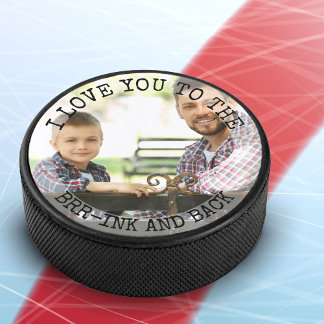 Love You tot de IJs-ink en terug Foto Grappig Hockey Puck