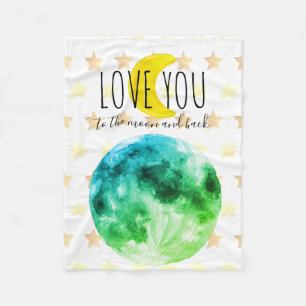 "Love You tot de Maan en terug" Aanpasbaar Fleece Deken