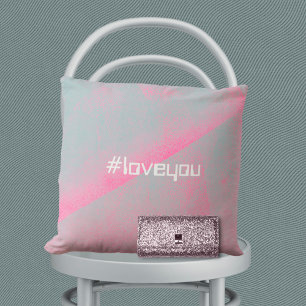 #Love You Trendy Modern Foam Roller Roze Kussen