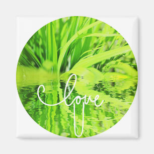 Love You U zo veel Happy Groen Gras Magneet