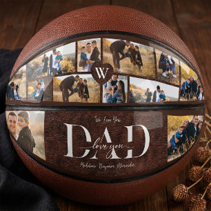 Love You Vader Vaderdag Fotocollage Leer Basketbal
