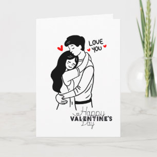 Love You Valentijns Omhelzing Kaart