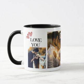 "Love You" Valentijnsdag eenvoudige paar foto Mok